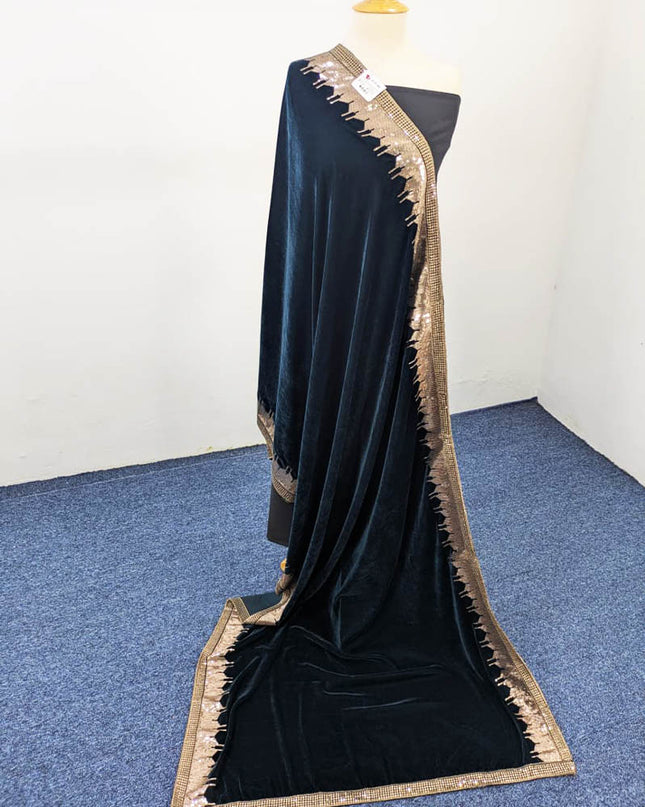 Fancy Embroidered Velvet Shawl