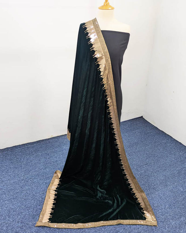 Fancy Embroidered Velvet Shawl