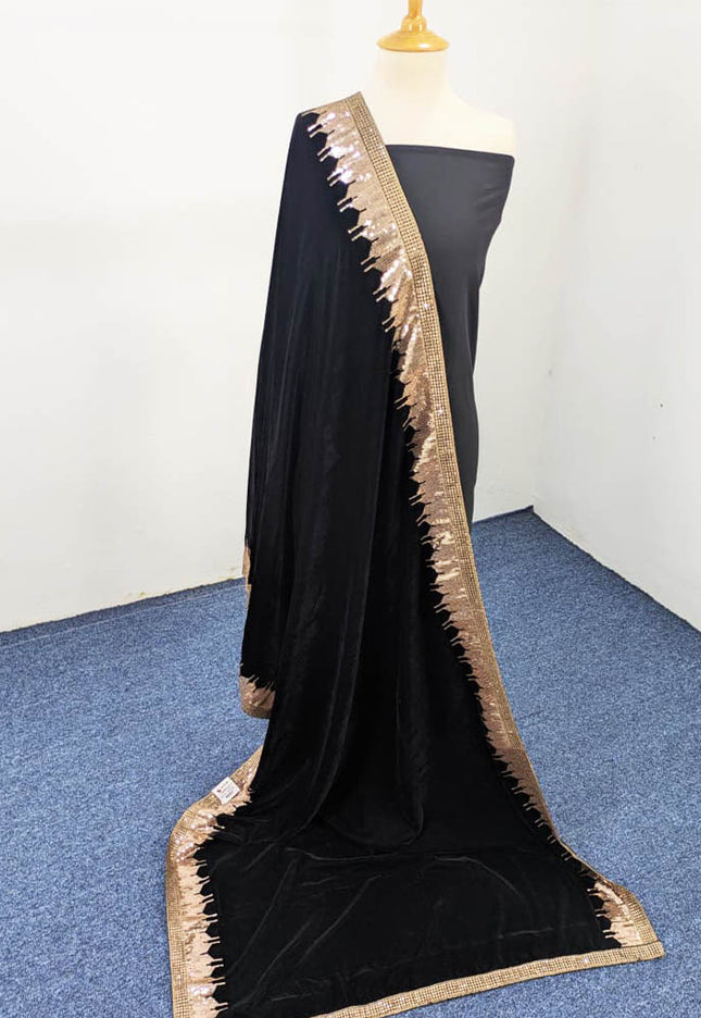 Fancy Embroidered Velvet Shawl