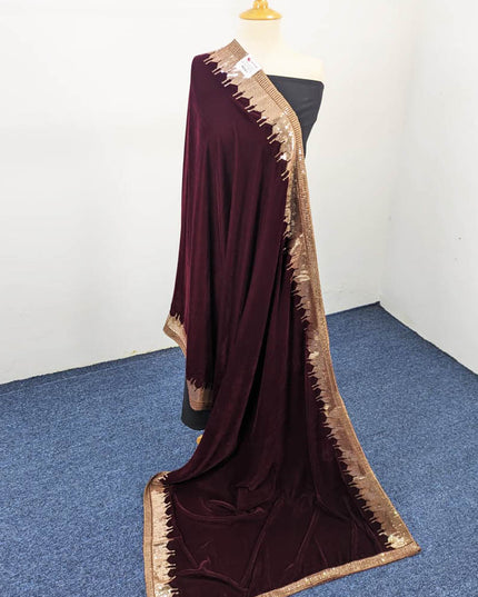 Fancy Embroidered Velvet Shawl