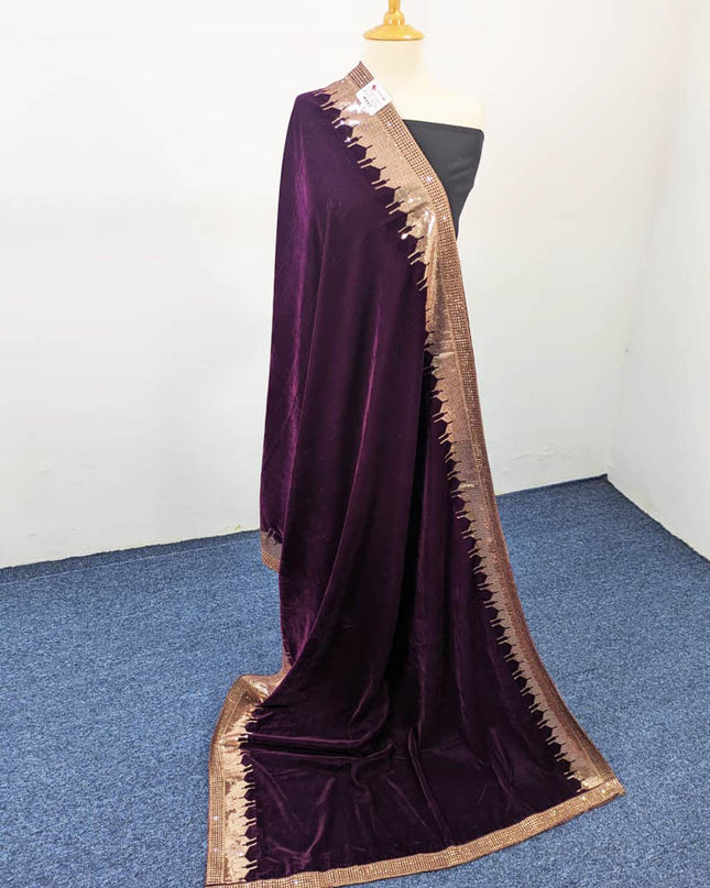 Fancy Embroidered Velvet Shawl