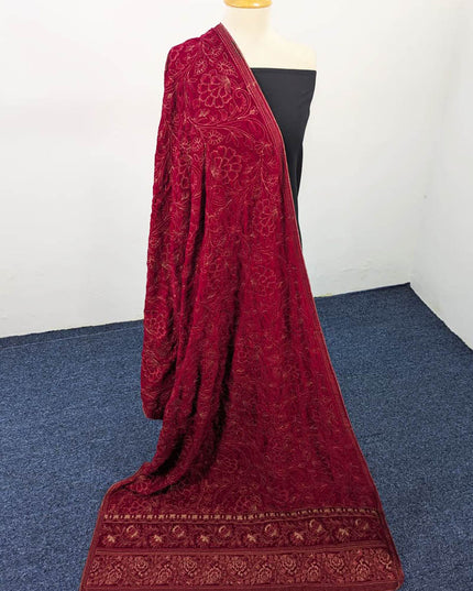 Exclusive Full Jaal  Embroidered Velvet Shawl