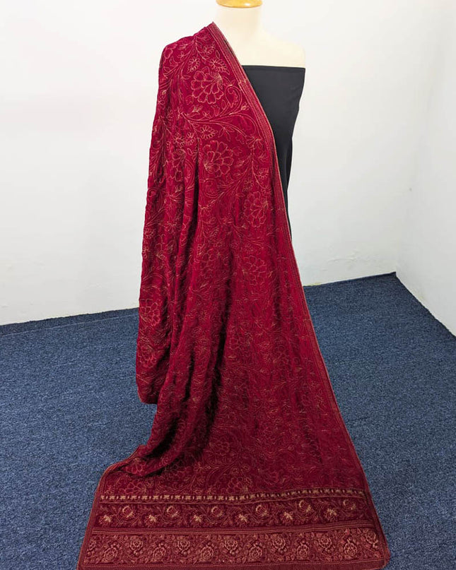 Exclusive Full Jaal  Embroidered Velvet Shawl
