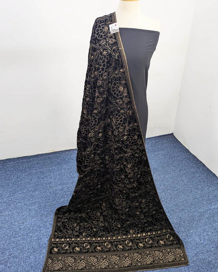 Exclusive Full Jaal  Embroidered Velvet Shawl