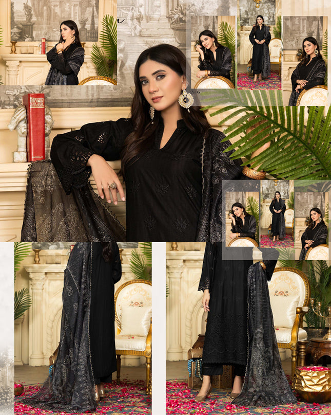 Bana Dora Viscose With Chikankari Work 3PC Unstitched - Raniya Vol-752