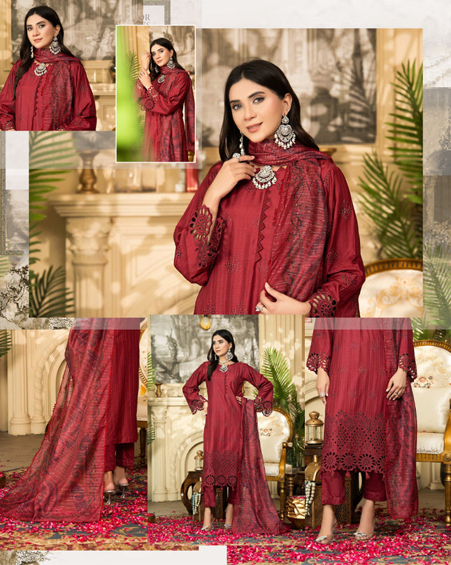 Bana Dora Viscose With Chikankari Work 3PC Unstitched - Raniya Vol-752