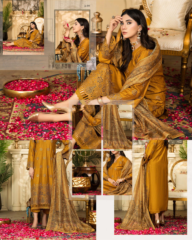 Bana Dora Viscose With Chikankari Work 3PC Unstitched - Raniya Vol-752