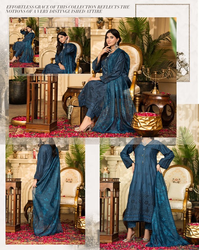 Bana Dora Viscose With Chikankari Work 3PC Unstitched - Raniya Vol-752