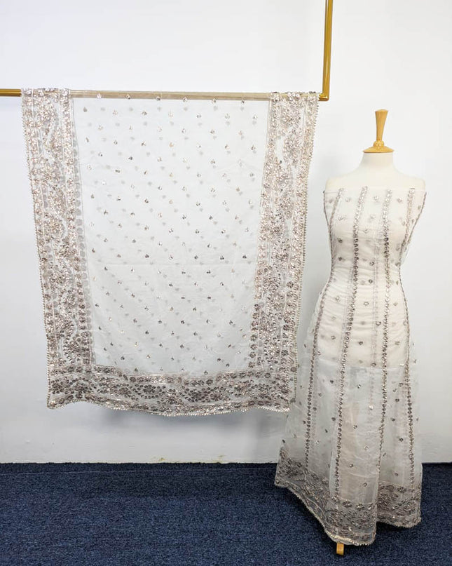 Handmade Organza Gotta Work Frock 2PC Unstitched