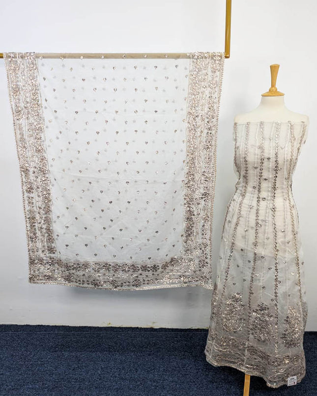 Handmade Organza Gotta Work Frock 2PC Unstitched