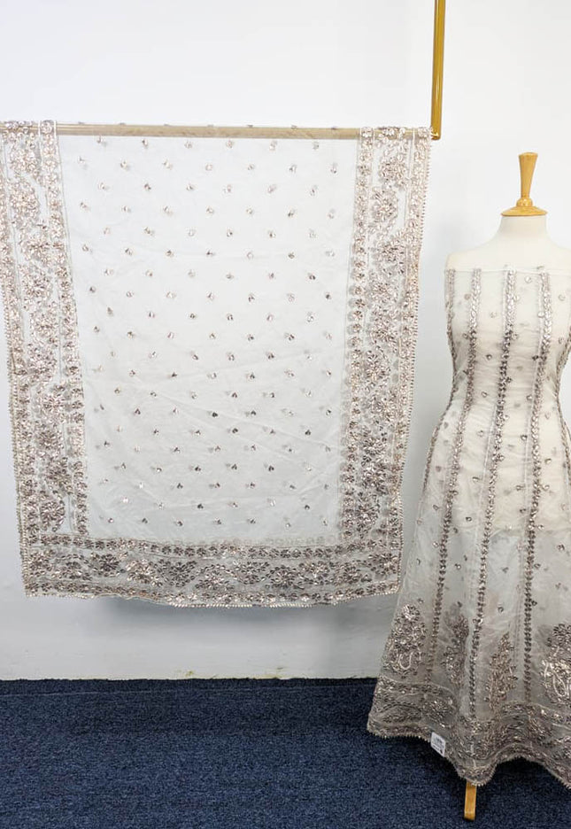 Handmade Organza Gotta Work Frock 2PC Unstitched