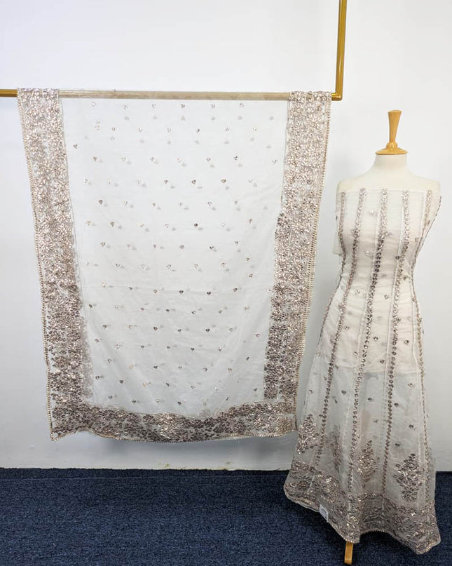 Handmade Organza Gotta Work Frock 2PC Unstitched