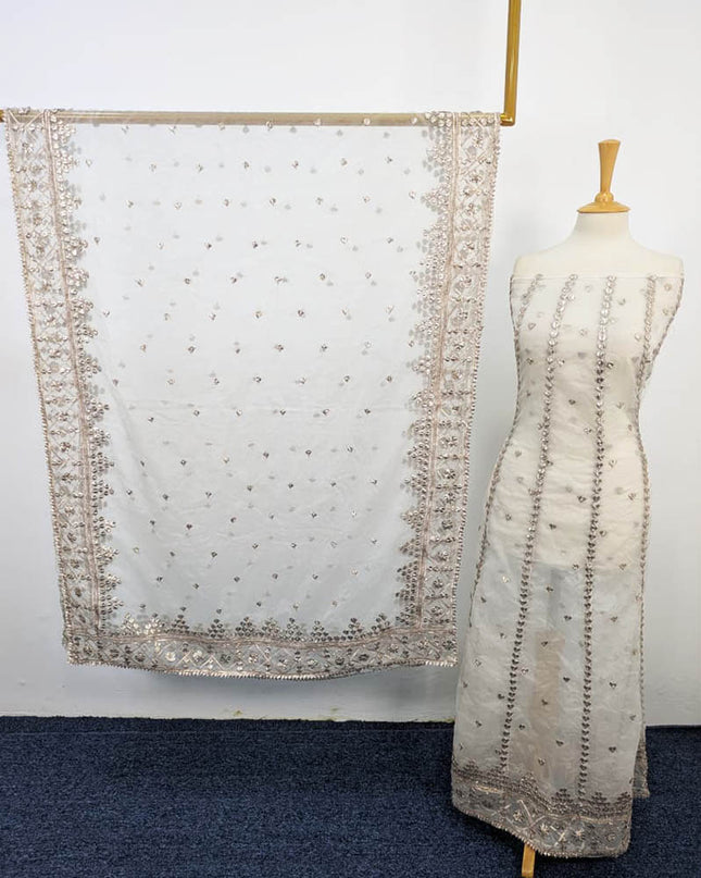 Handmade Organza Gotta Work Frock 2PC Unstitched