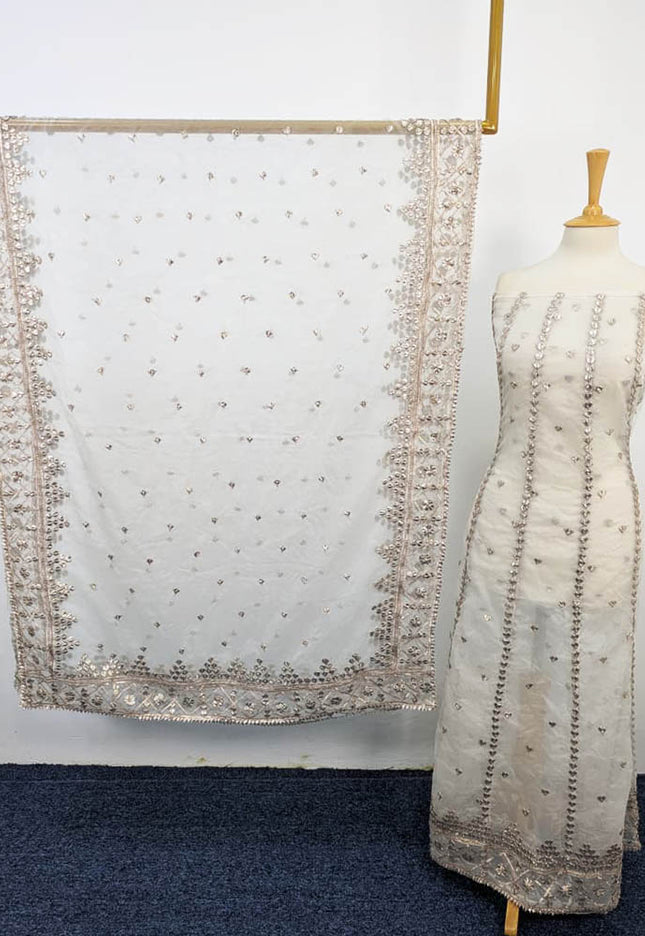 Handmade Organza Gotta Work Frock 2PC Unstitched