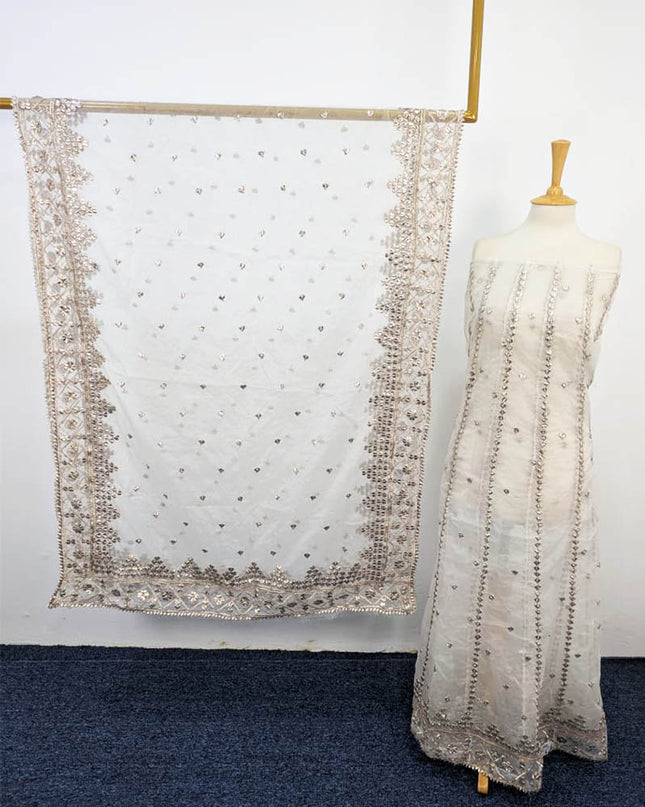 Handmade Organza Gotta Work Frock 2PC Unstitched