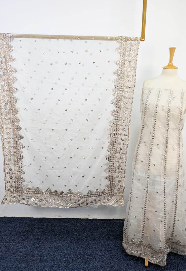 Handmade Organza Gotta Work Frock 2PC Unstitched