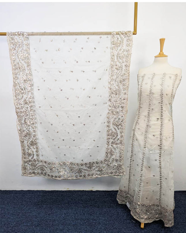 Handmade Organza Gotta Work Frock 2PC Unstitched