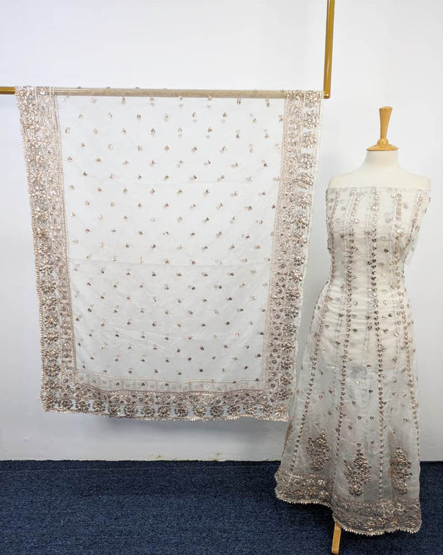 Handmade Organza Gotta Work Frock 2PC Unstitched