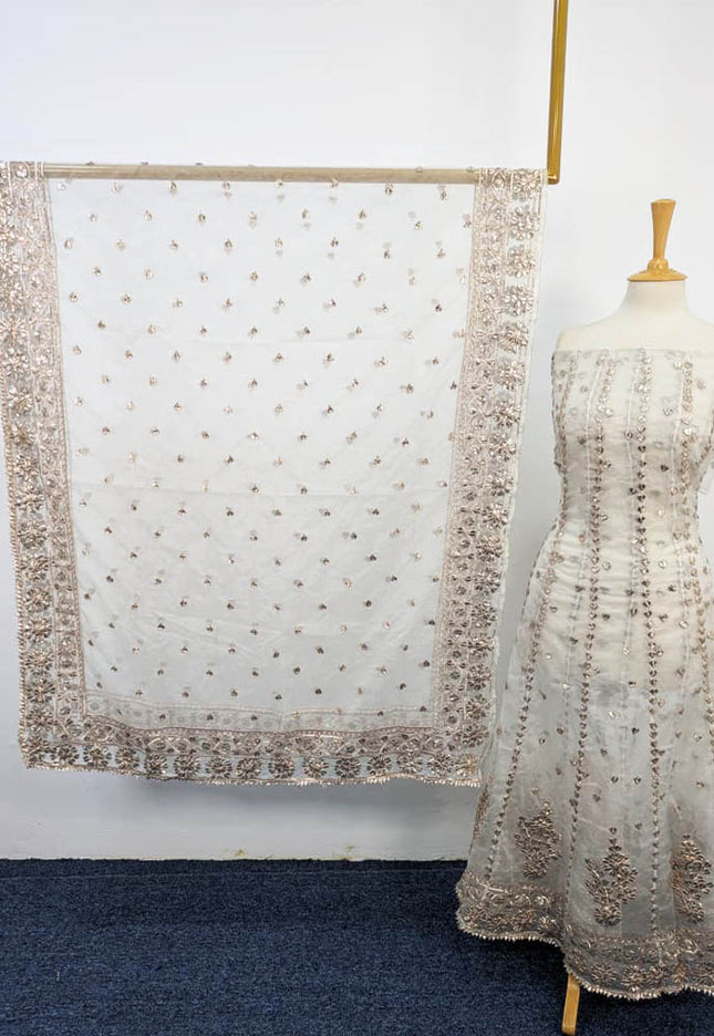 Handmade Organza Gotta Work Frock 2PC Unstitched