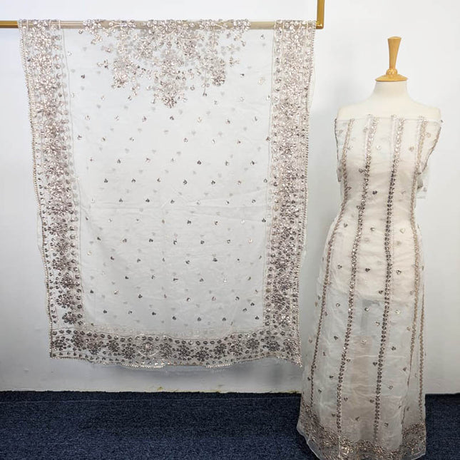 Handmade Organza Gotta Work Frock 2PC Unstitched