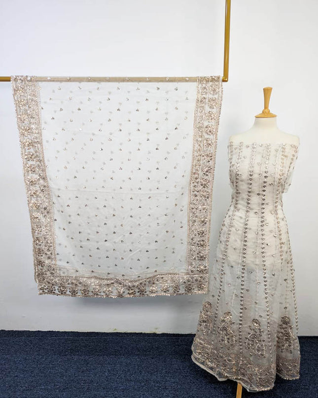 Handmade Organza Gotta Work Frock 2PC Unstitched