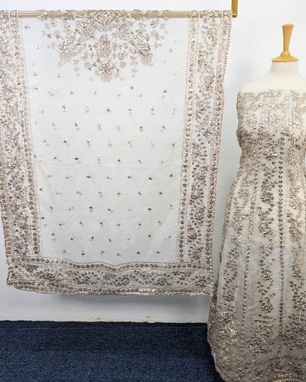 Handmade Organza Full Jaal Gotta Work Frock 2PC Unstitched