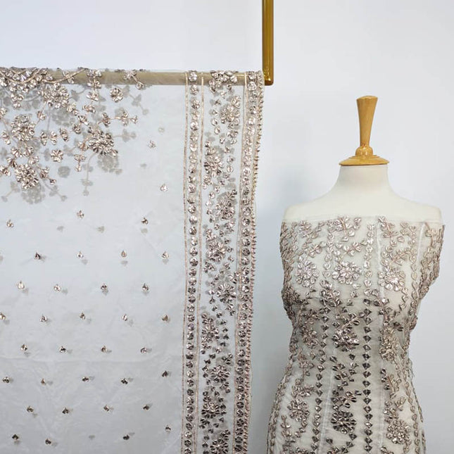 Handmade Organza Full Jaal Gotta Work Frock 2PC Unstitched