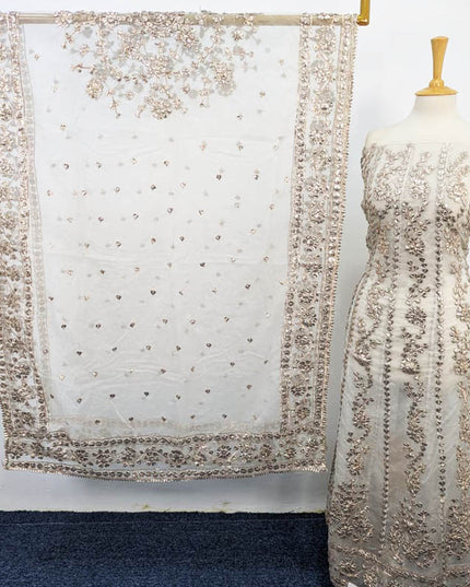 Handmade Organza Full Jaal Gotta Work Frock 2PC Unstitched
