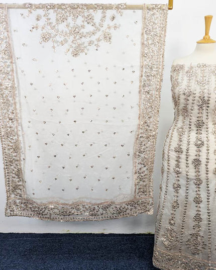 Handmade Organza Full Jaal Gotta Work Frock 2PC Unstitched
