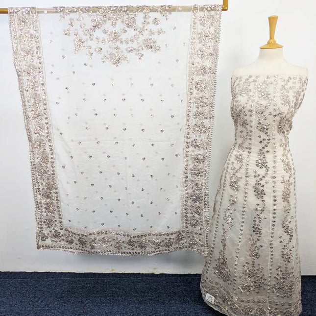 Handmade Organza Full Jaal Gotta Work Frock 2PC Unstitched