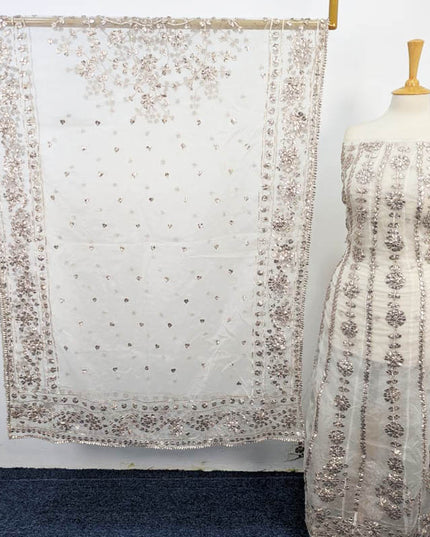 Handmade Organza Full Jaal Gotta Work Frock 2PC Unstitched