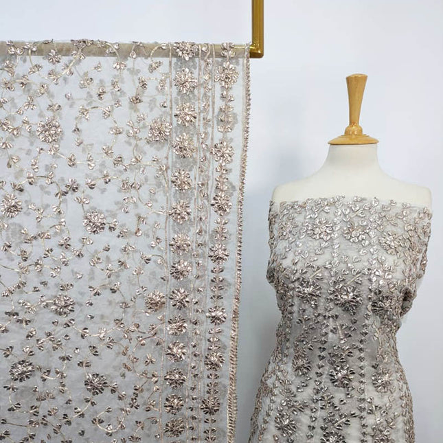 Handmade Dyeable  Organza Gotta Work Frock 2PC Unstitched