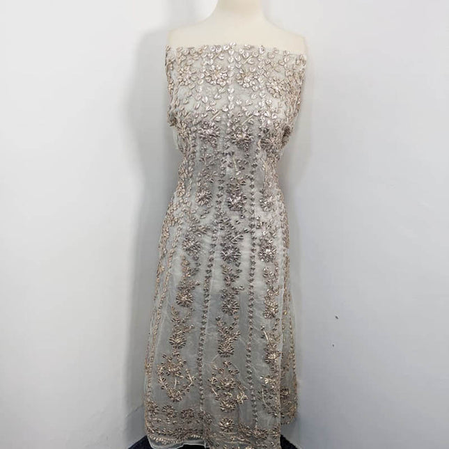 Handmade Dyeable  Organza Gotta Work Frock 2PC Unstitched