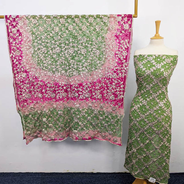 Pure Chiffon With Chunnri + Gotta Work 2PC Unstitched