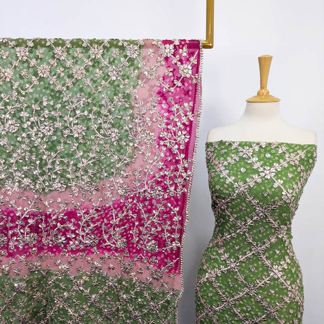 Pure Chiffon With Chunnri + Gotta Work 2PC Unstitched