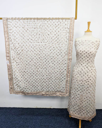 Dyeable Organza with Full Jaal Gotta Work 2PC Unstitched