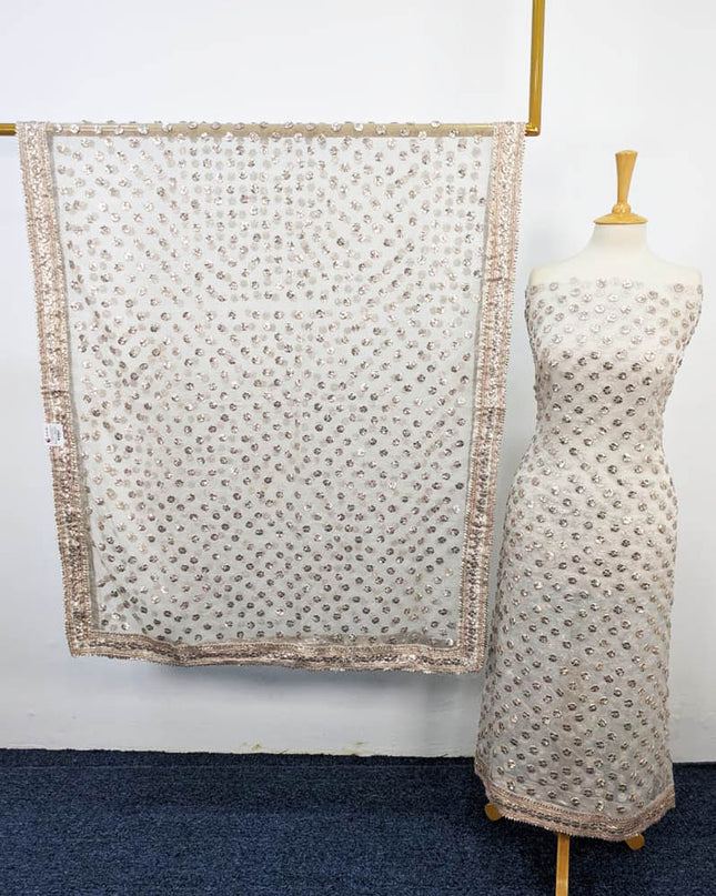 Dyeable Organza with Full Jaal Gotta Work 2PC Unstitched