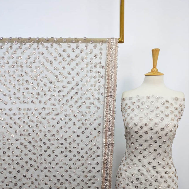 Dyeable Organza with Full Jaal Gotta Work 2PC Unstitched