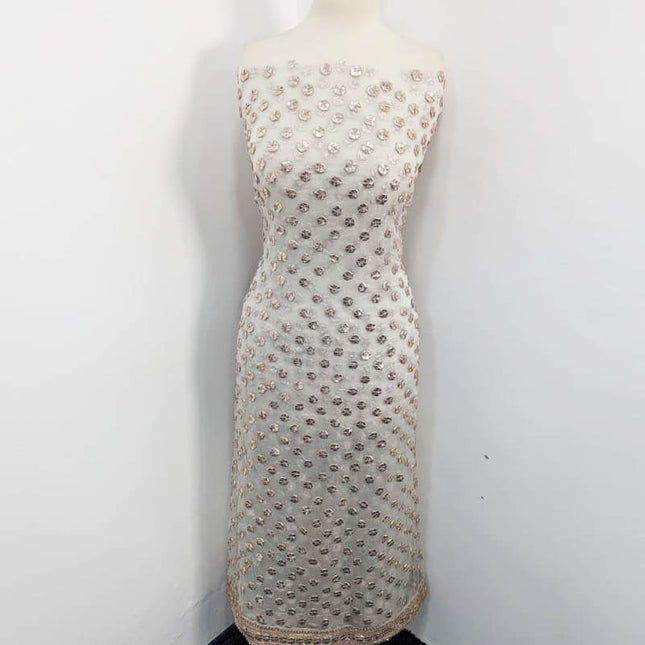 Dyeable Organza with Full Jaal Gotta Work 2PC Unstitched