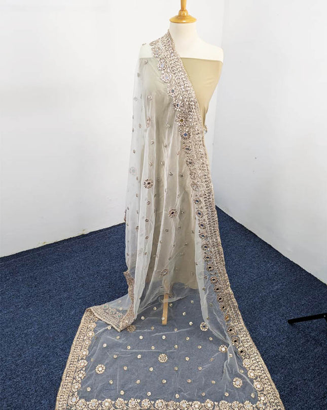 Handmade Gotta + Mirror Work Organza Dupatta