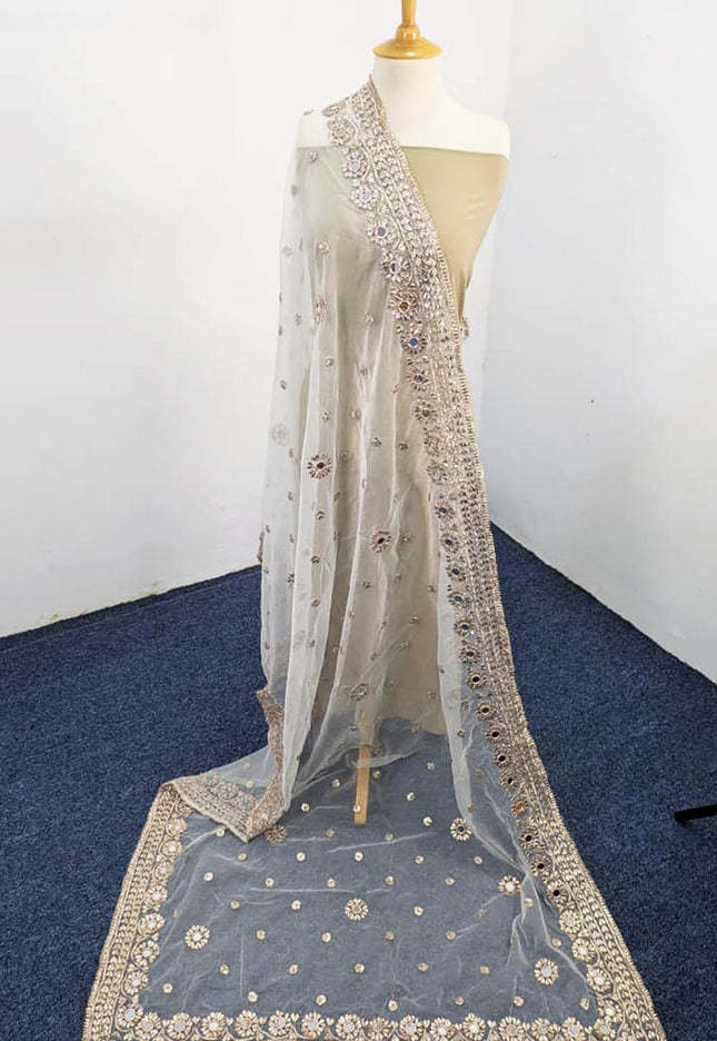 Handmade Gotta + Mirror Work Organza Dupatta
