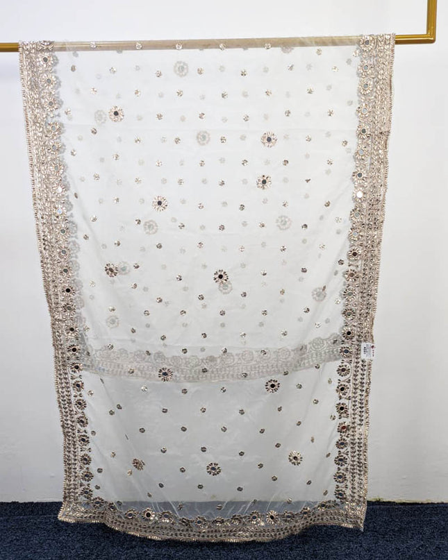 Handmade Gotta + Mirror Work Organza Dupatta