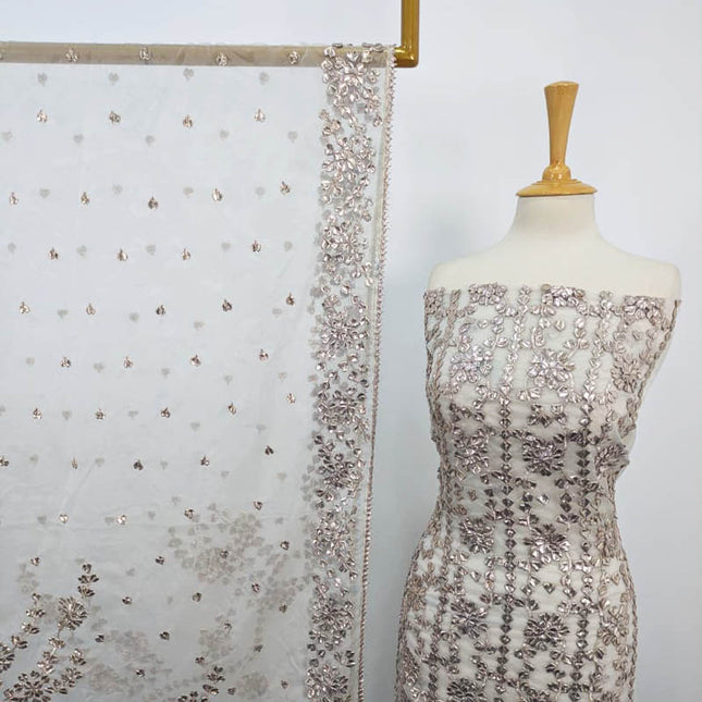 Handmade Dyeable  Organza Gotta Work 2PC Unstitched