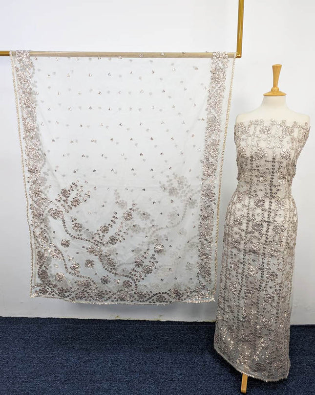 Handmade Dyeable  Organza Gotta Work 2PC Unstitched