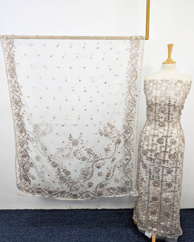 Handmade Dyeable  Organza Gotta Work 2PC Unstitched