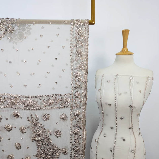 Handmade Dyeable  Organza Gotta Work Frock 2PC Unstitched