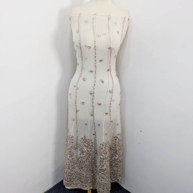 Handmade Dyeable  Organza Gotta Work Frock 2PC Unstitched