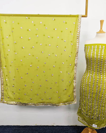 Handmade Gotta And Mukesh Work Chiffon 2PC Unstitched