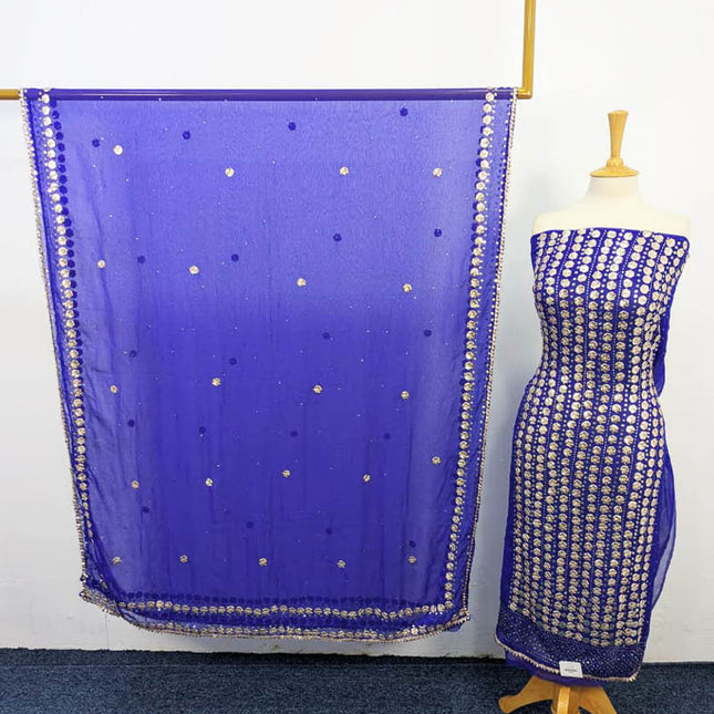 Handmade Gotta And Mukesh Work Chiffon 2PC Unstitched