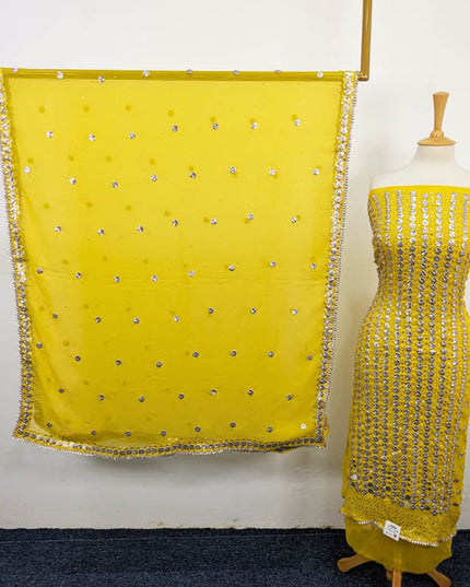 Handmade Gotta And Mukesh Work Chiffon 2PC Unstitched